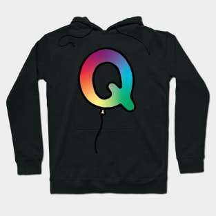 Initial Monogram Balloon Letter Q Hoodie